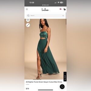 All-nighter forest green sequin cutout maxi dress - Lulus